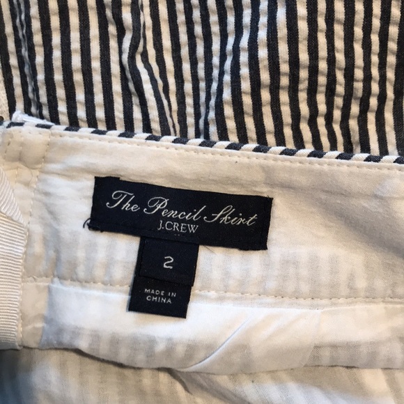EUC J Crew No 2 Seersucker Pencil Skirt - Picture 3 of 4